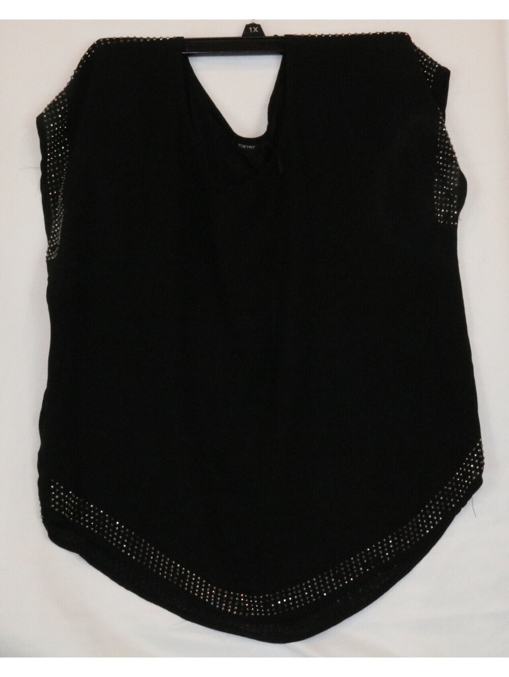Poetry Women's Blouse Black Sz XL
